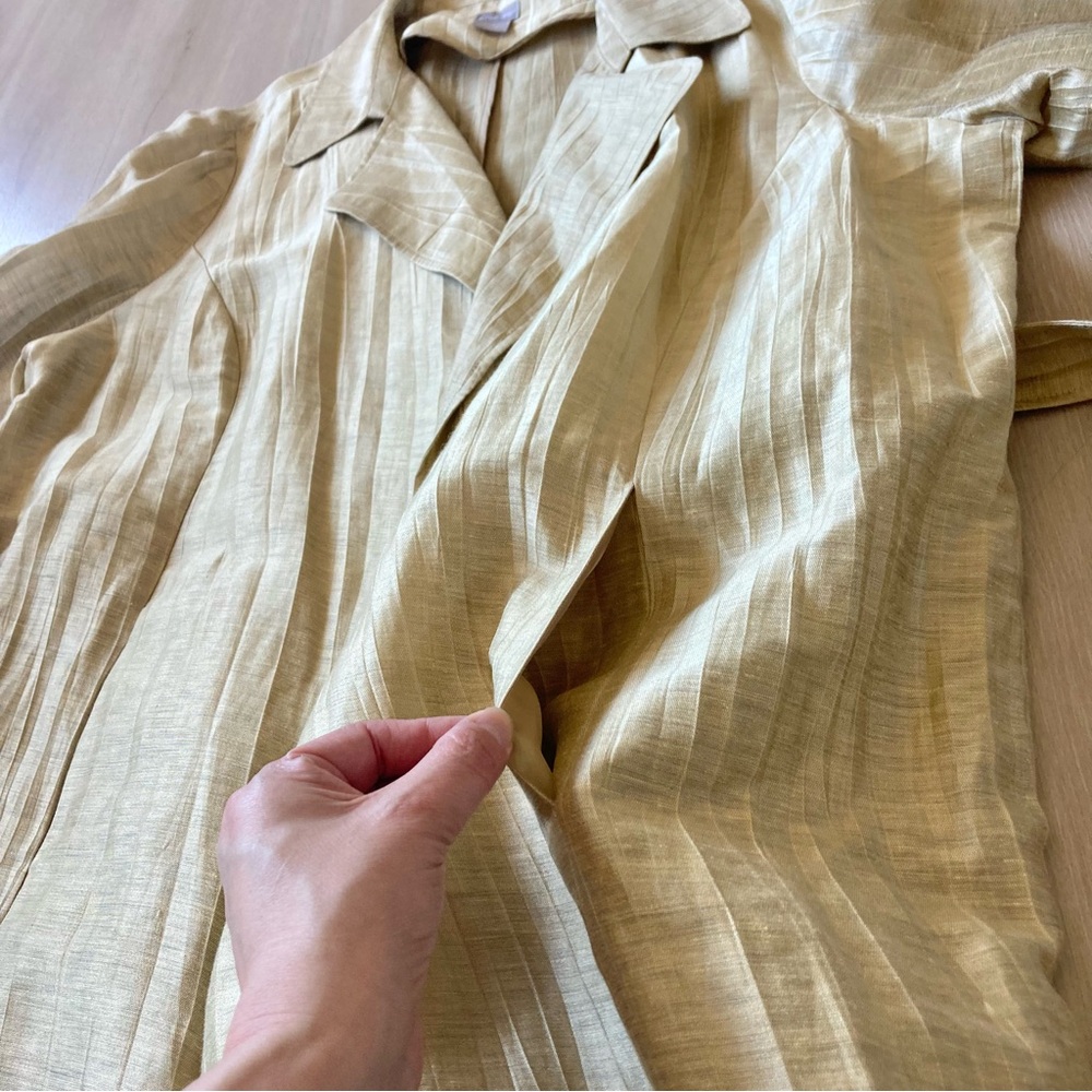 Chico's Linen Blend Open Front Belted Duster Jacket size 4 (20/22) - Picture 5 of 8